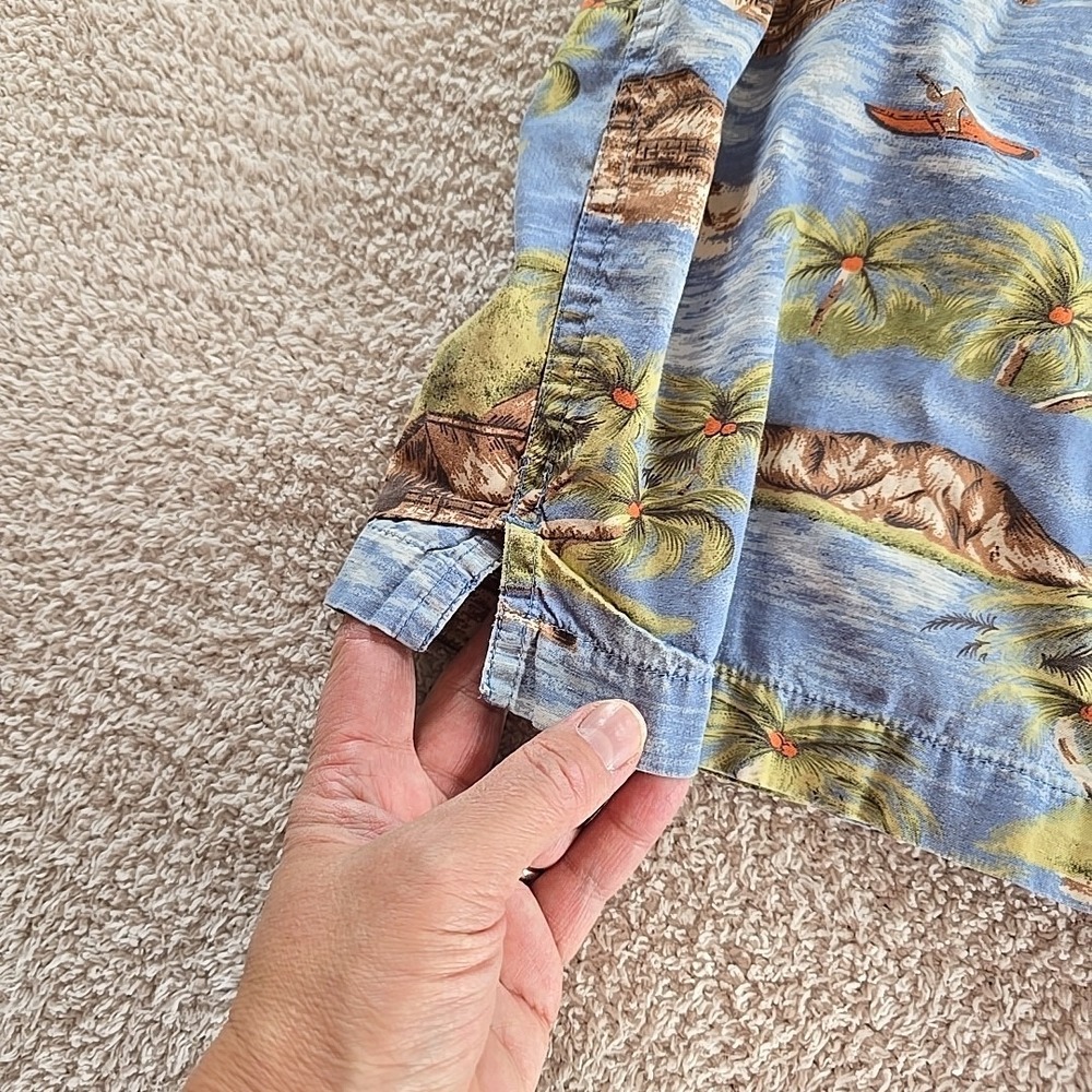 Vtg Gap Men's Y2K Hawaiian Island Native Palm Trees Short Sleeve Shirt Sz L - Picture 15 of 16
